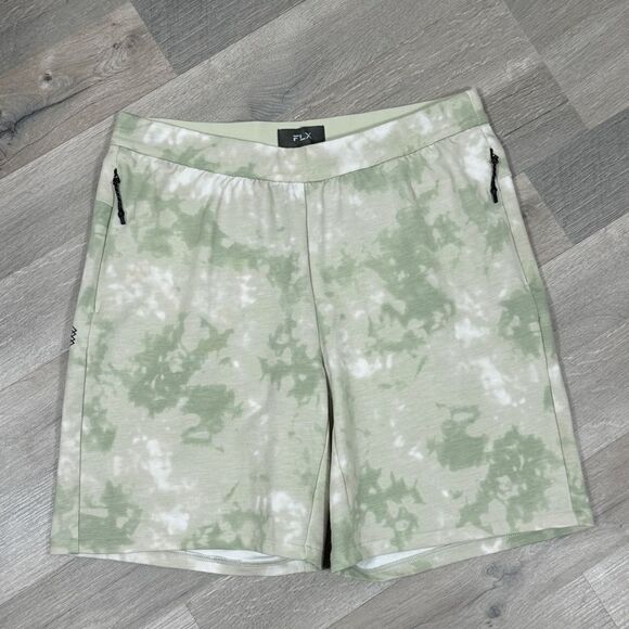 FLX Tie Dye Knit Leisure Shorts Sage Mint Green Medium - Picture 4 of 11